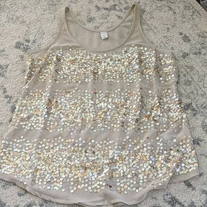 Euc Old Navy gold sequence tank medium